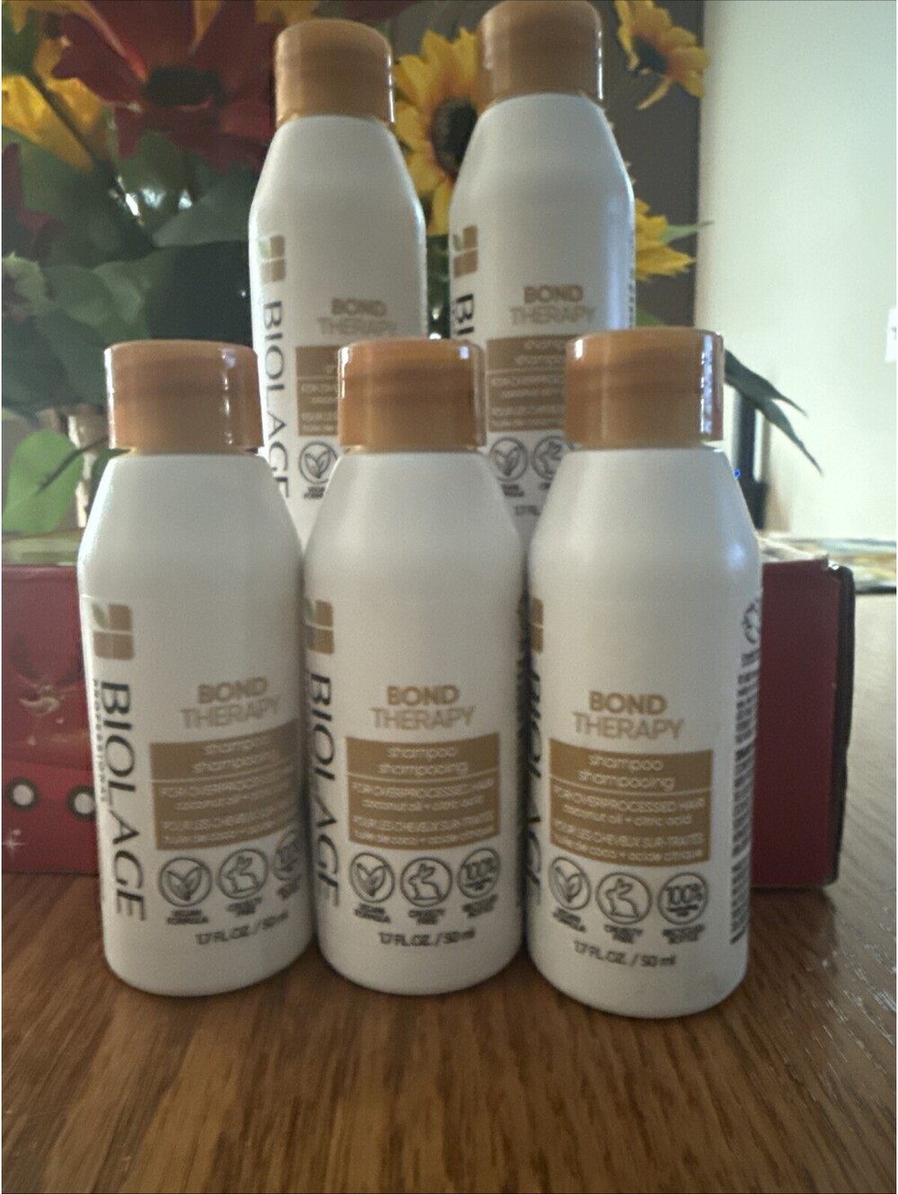 5 Pack - Biolage Bond Therapy Shampoo Travel Size DUO 1.7oz/50mL Each